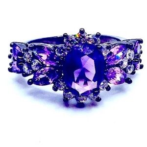 Women's Purple multi stone ring  Anniversary Ring NWT